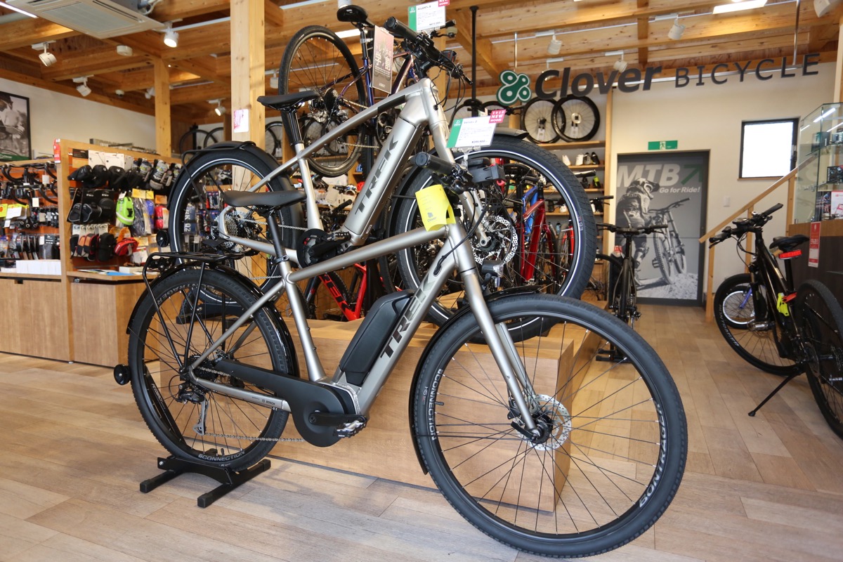 E-BIKEは今注力しているアイテム。トレックのE-モデル全てが揃い、試乗可能だ
